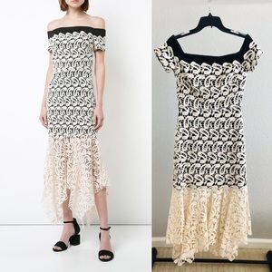 Nicole Millerlace layered strapless dress